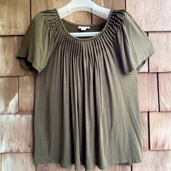 Pleated-Neck Short-Sleeve Top  Created for Macy's - Picture 1 of 7